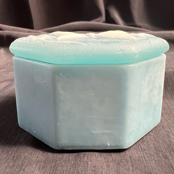 Vintage Robert Nemith Butterfly Flowers Soapstone Trinket Box - Picture 5 of 12